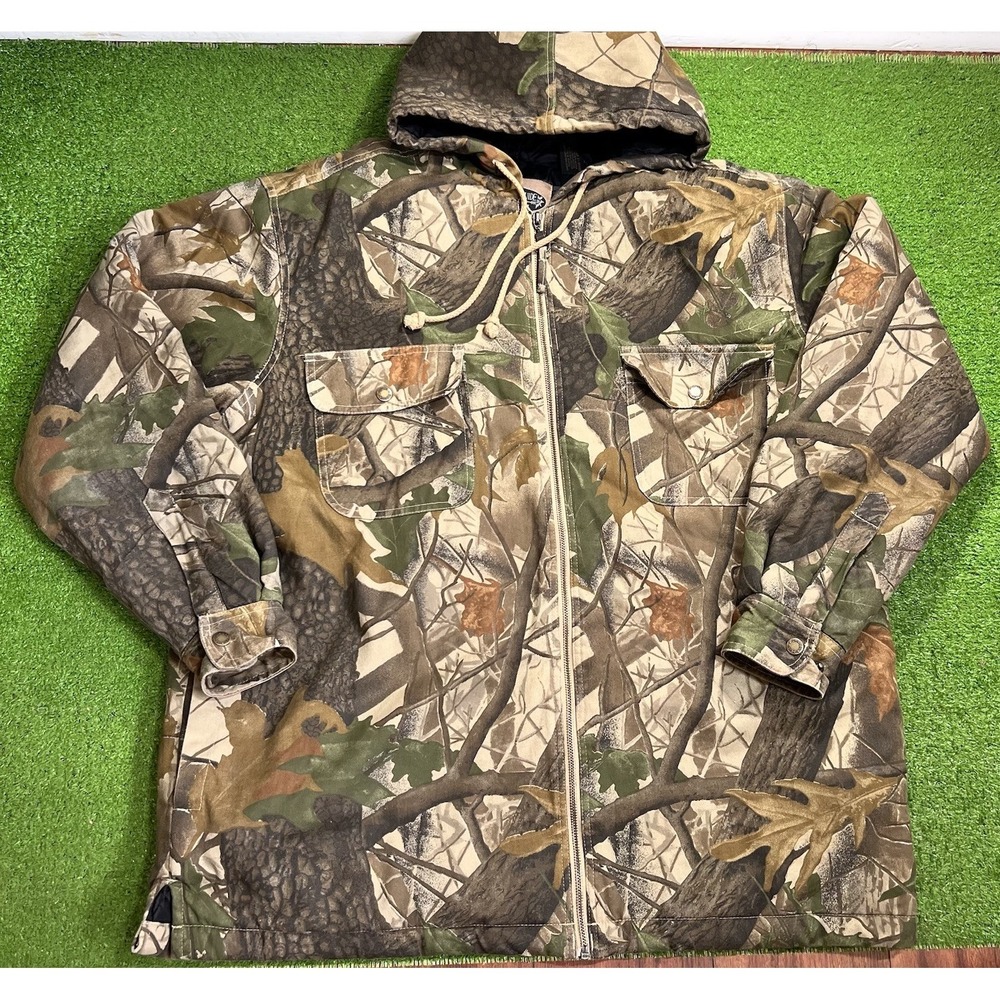 Vintage Camo Canvas Jacket XL Quilted Insulated 80s Beautiful Real Tree Print